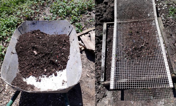 tamissage du terreau-compost